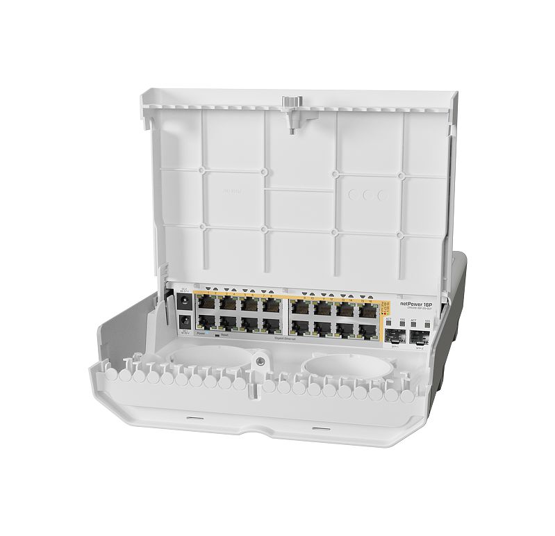 CRS318-16P-2S+OUT-MikroTik netPower 16P CRS318-16P-2S+OUT Dış Mekan PoE+ Switch