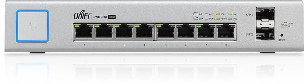 US-8-150W-Unifi Ubnt US-8-150W UniFi Switch 8 Port 150W PoE+ Layer3 Switch 