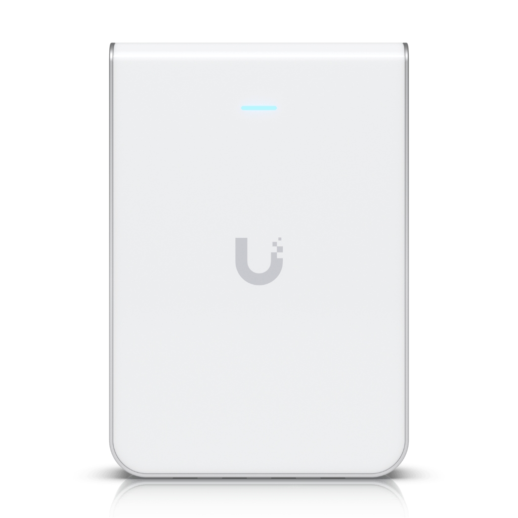 U6-IW-UBNT UniFi U6 In-Wall (U6-IW) WiFi 6 Duvar Tipi Access Point ve 4 Port GbE Switch, PoE Out – Otel Odası İçin İdeal